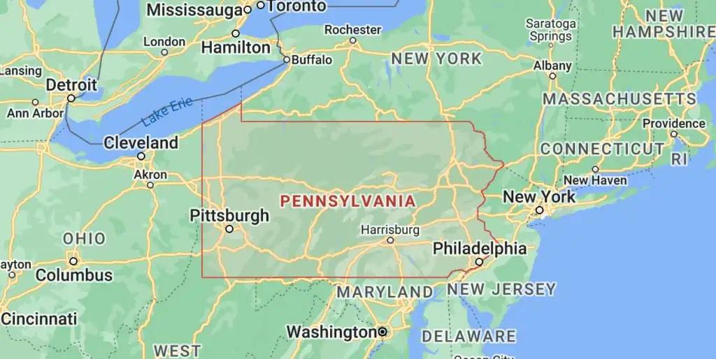 pennsylvania service map